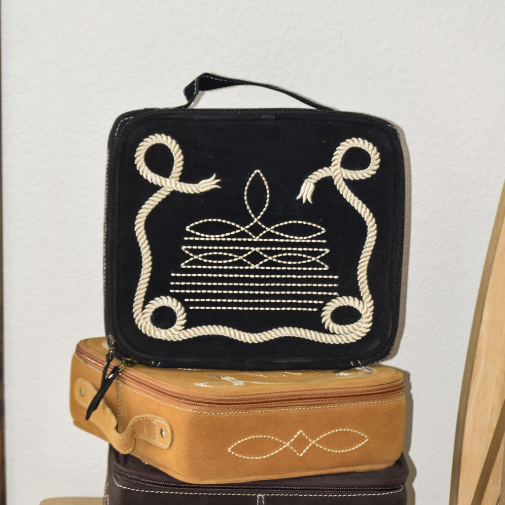 American Darling Black Embroidered Jewelry Case